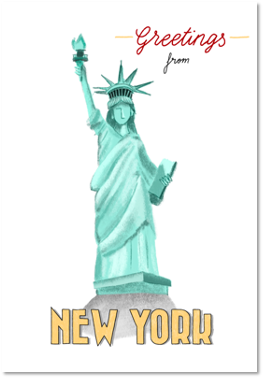 carte postale new york