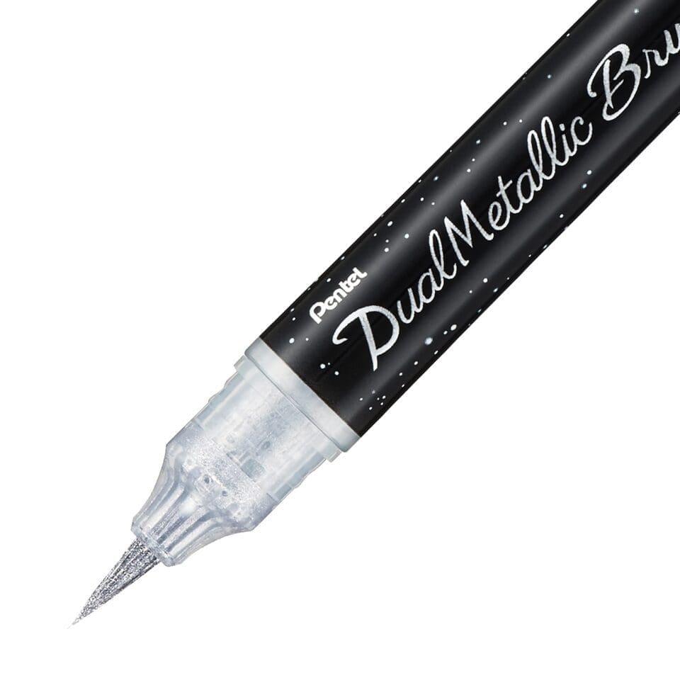 Rollers Pentel Dual Metallic Brush Silver & Gold – Image 5