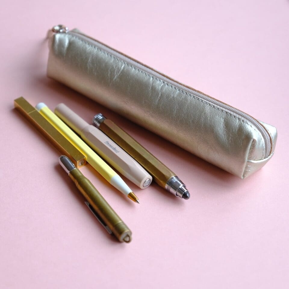 Trousse en Cuir Champagne – Image 5