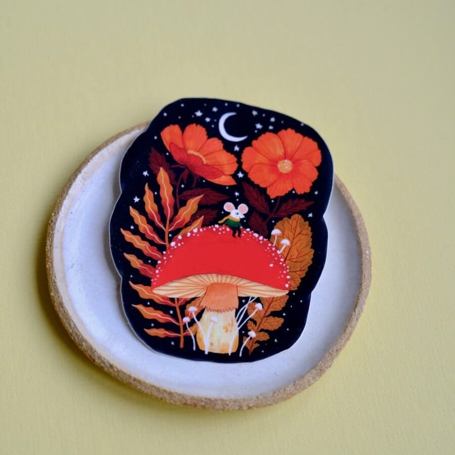 Sticker Mouse On A Mushroom – Image 3