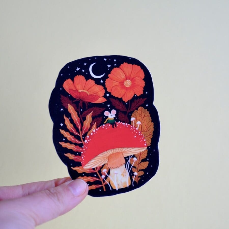 Sticker Mouse On A Mushroom – Image 4