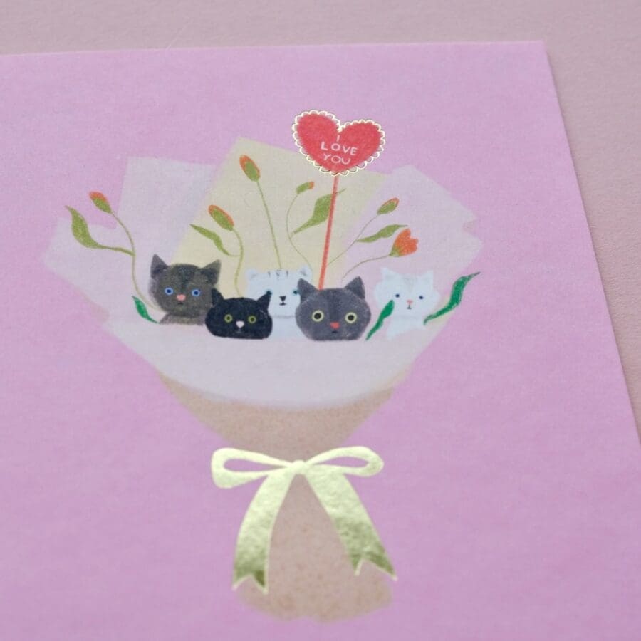 Carte Anniversaire Bouquet de Chats – Image 4