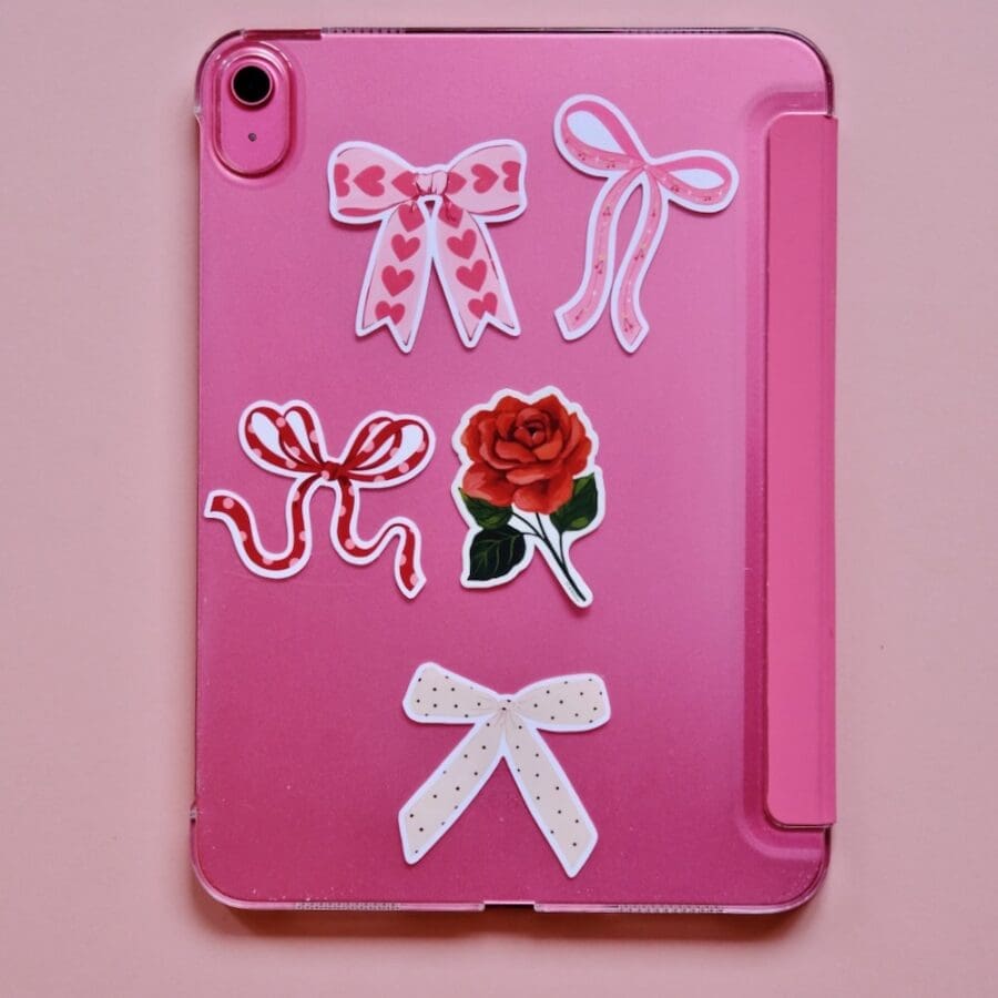 Sticker Ruban Rose & Coeurs – Image 3