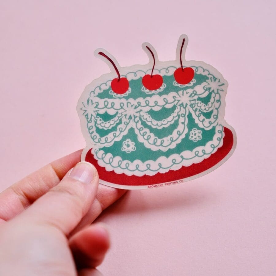 Sticker Vintage Cherry Cake – Image 4