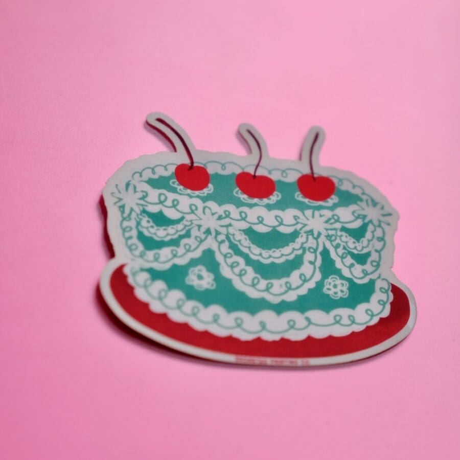 Sticker Vintage Cherry Cake – Image 2