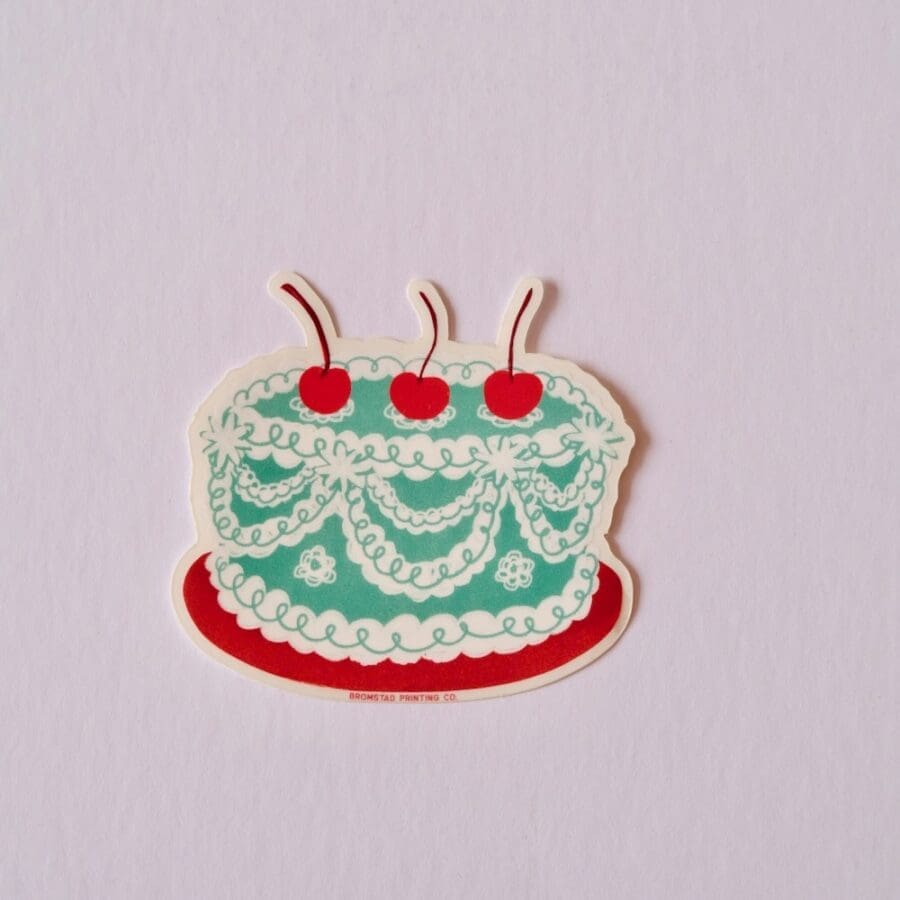 Sticker Vintage Cherry Cake – Image 3