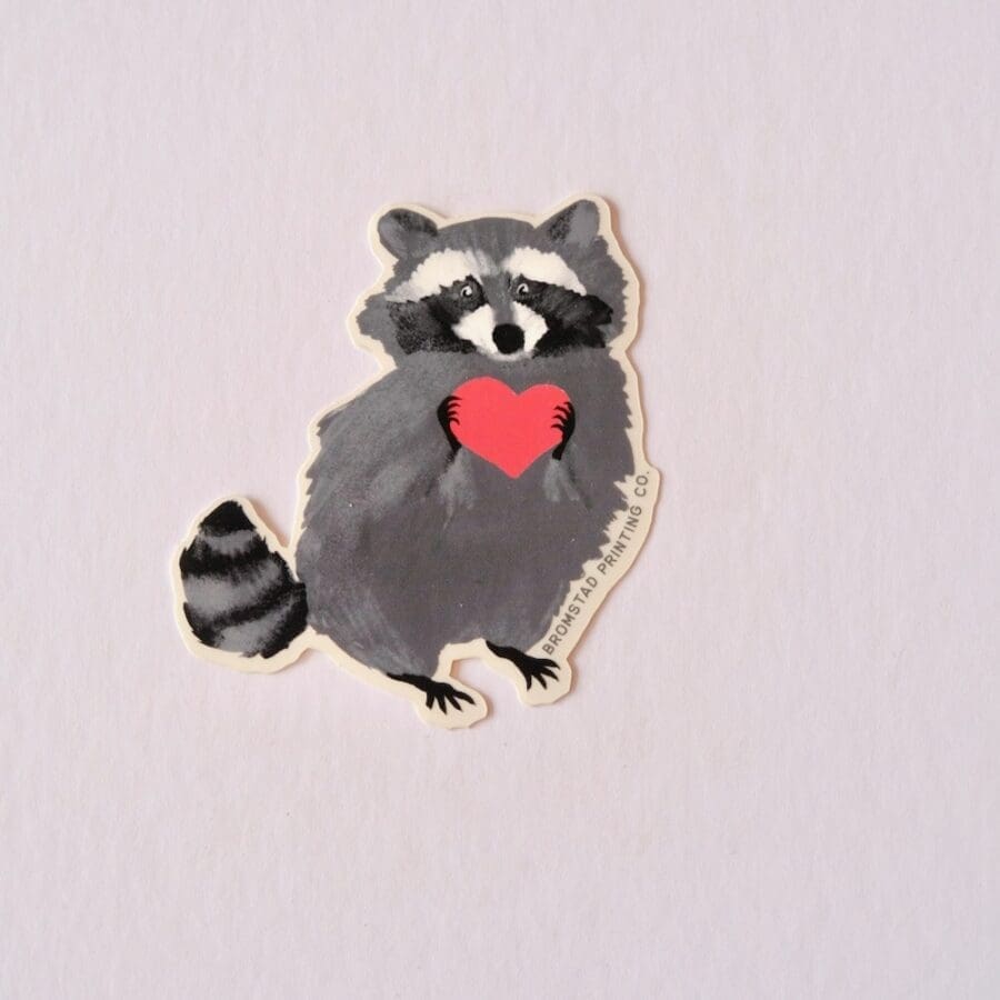 Sticker Racoon Love