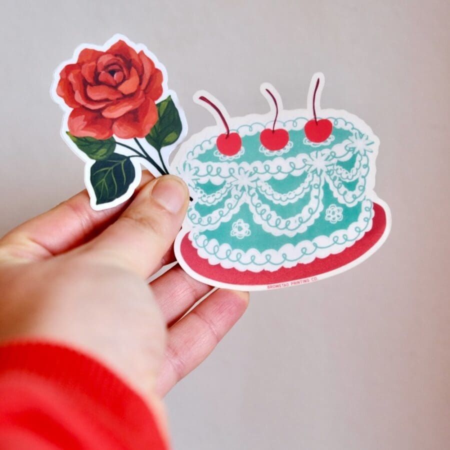 Sticker Vintage Cherry Cake – Image 5