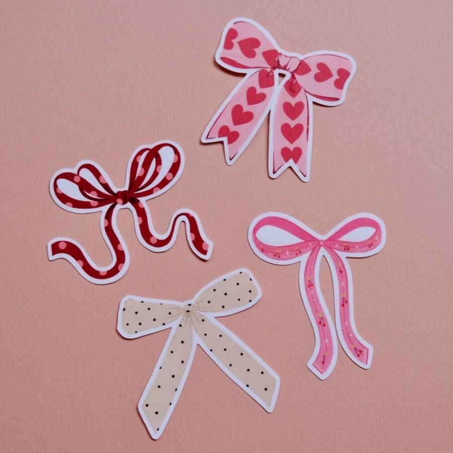 Sticker Ruban Rose & Coeurs – Image 2