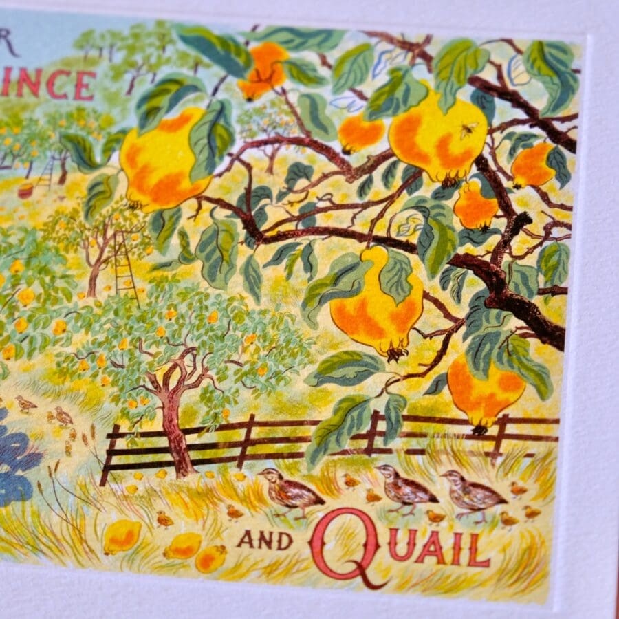 Carte de voeux Alphabet Q is for Quince & Quail – Image 2