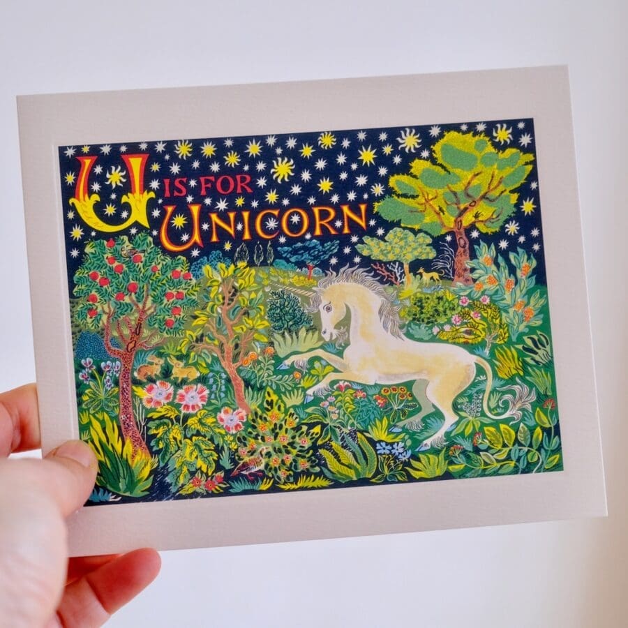 Carte de voeux Alphabet U is for Unicorn – Image 4